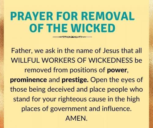 Prayer for removal
