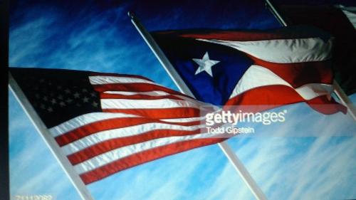 American and Puerto Rican flags