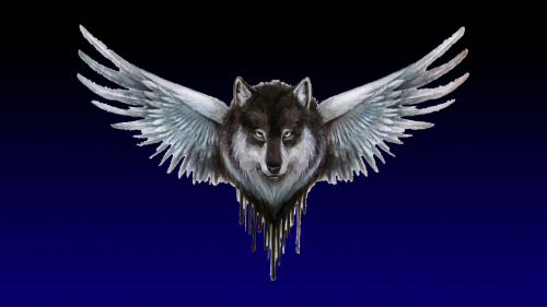 Thunderwolf on Black-Blue Gradient