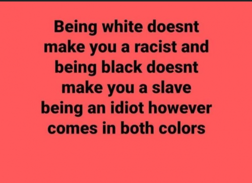 Not racist not a slave