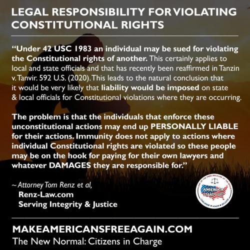 Legal Reponsiblity for violating Constitutional Rights
