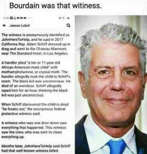 Adam Schiff Anthony Bourdain