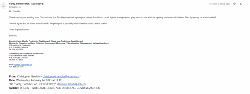 Dominic Cardy Response