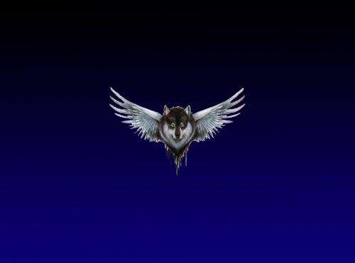 Thunderwolf on Black-Blue Gradient for Tablet