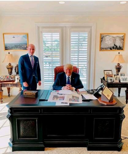 President Trump, Stephen Miller- Mar-a-Lago