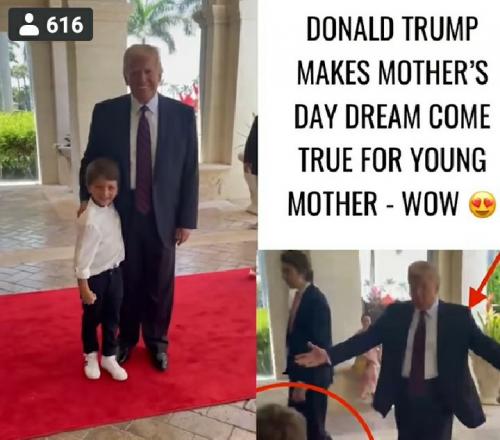 President Trump greets boy, Maralago