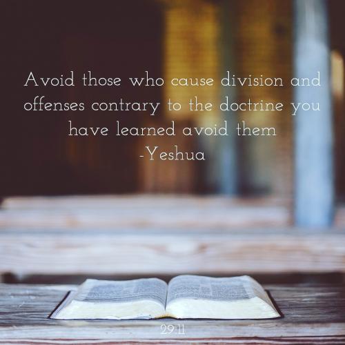 Avoid Those Who Cause Division