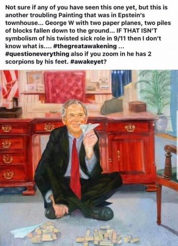 TRUMP.Q.EPSTEINBUSHPAINTINGOF911.