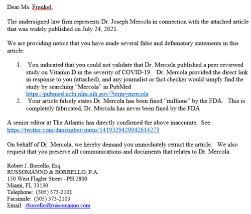 Dr Mercola Suing