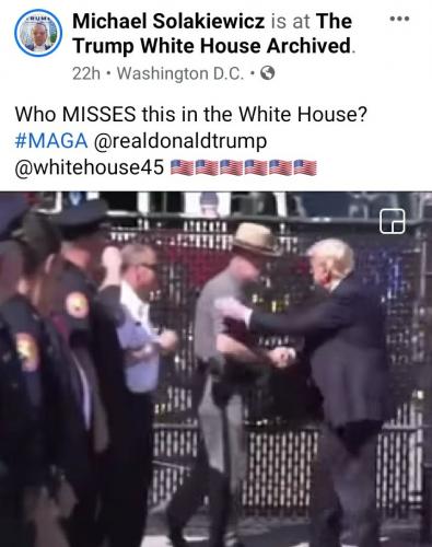 President Trump paying honor to the Blue