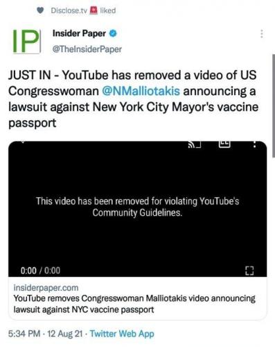 YouTube removes Congresswoman's lawsuit video
