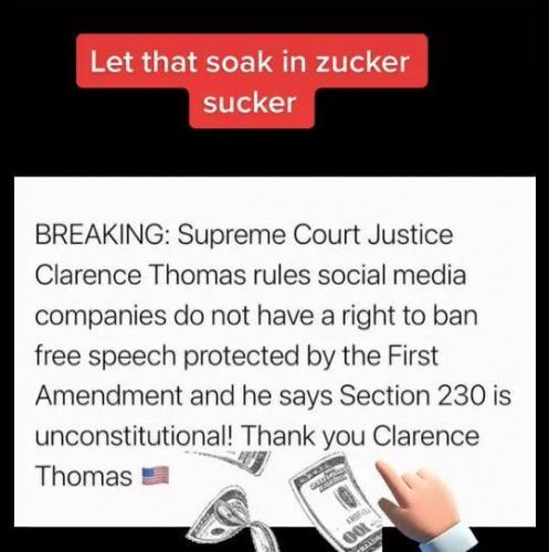 Clarence Thomas Section 230 is unconstitutional