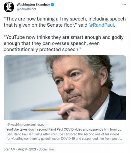 Rand Paul and YouTube