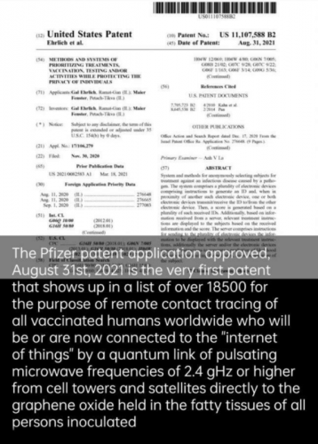 Pfizer Patent for Contract tracing