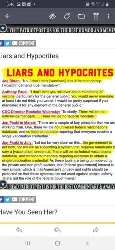 Liars and Hypocrites