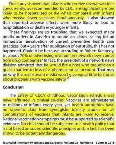 CDC Childhood Vaccination Schedule was never affirmed