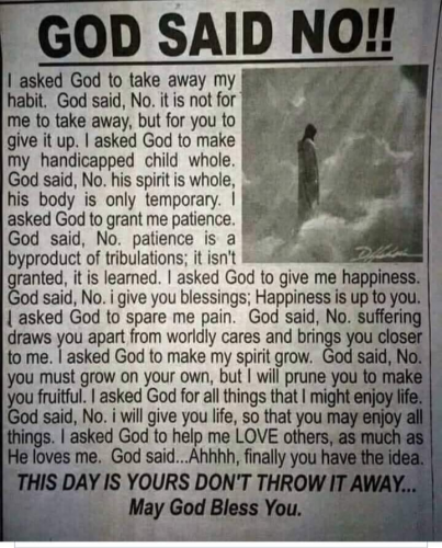 God said no