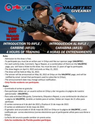 AR 15 shoting class give away end on May 15,2022
