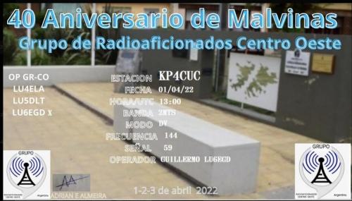 CERT.ANIVERSARIO 40 MALVINAS ARGENTINA