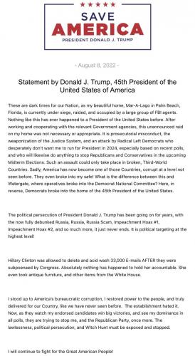 Save America DJT Home Raided by FBI