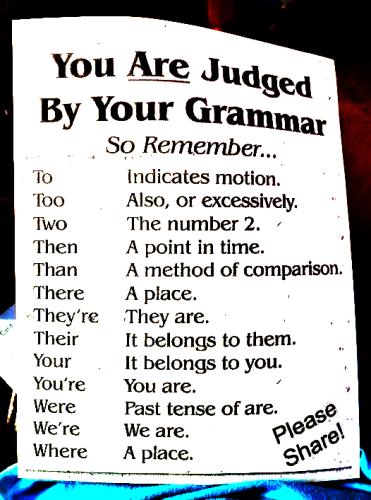 by your grammar