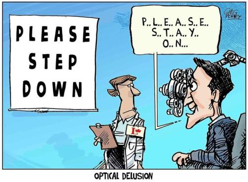 please step down