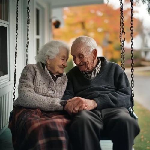 Eldelry couple stay in their home